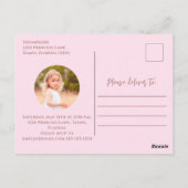 Cute Pink Princess Tiara Birthday Whimsical Fun Briefkaart (Achterkant)
