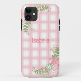 Cute Pink Pset Floral Name Case-Mate iPhone Case