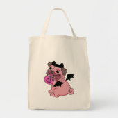 Cute Pink Pug in a Halloween Costume Holding  Tote Bag (Voorkant)