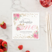 Cute Pink Pumpkin Floral 1 oktober Servet (Insitu)