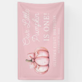 Cute Pink Pumpkin Girl Baby 1st Birthday Spandoek (Verticaal)