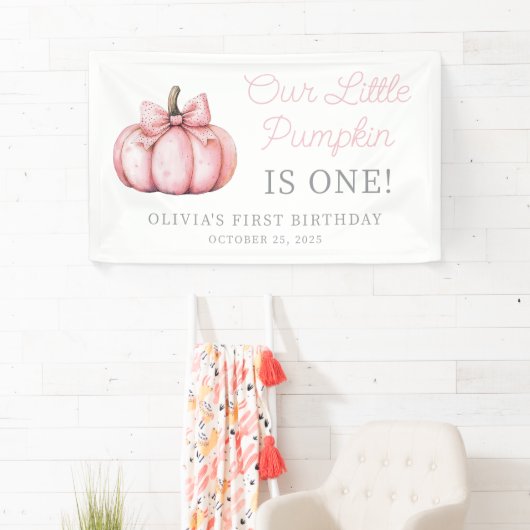 Cute Pink Pumpkin Girl Baby First Birthday Spandoek (Insitu)