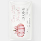 Cute Pink Pumpkin Girl Baby First Birthday Spandoek (Verticaal)