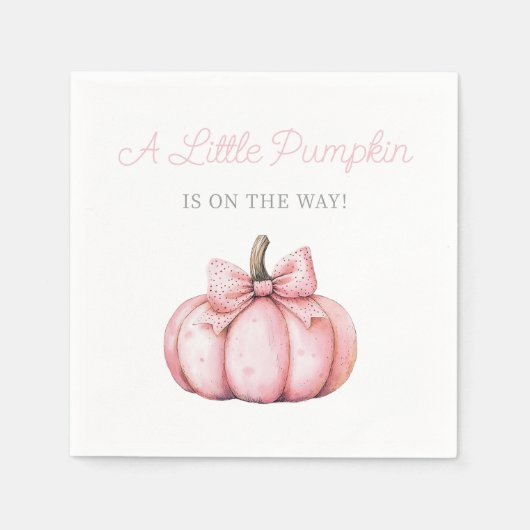 Cute Pink Pumpkin Girl Baby Shower Servet (Voorkant)