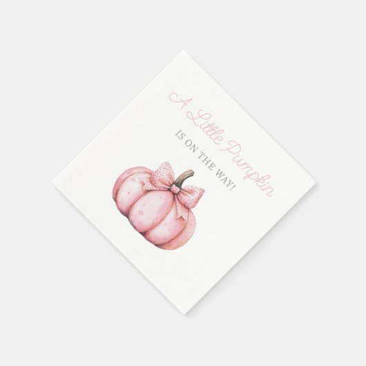 Cute Pink Pumpkin Girl Baby Shower Servet (Hoek)