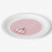 Cute Pink Pumpkin Girl First Birthday Papieren Bordje (Gekanteld)