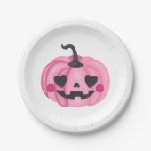 Cute Pink Pumpkin Papieren Bordje (Voorkant)