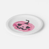 Cute Pink Pumpkin Papieren Bordje (Gekanteld)
