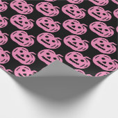 Cute Pink Pumpkin Pattern Halloween Birthday Cadeaupapier (Hoek)