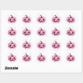 Cute Pink Pumpkin Ronde Sticker (Vel)