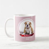 Cute Pink Puppy 1e kerstfoto Mok (Links)