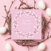 Cute Pink Pussy Willow Easter Brunch Kaart