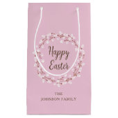 Cute Pink Pussy Willow Happy Pasen Klein Cadeauzakje (Voorkant)