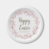 Cute Pink Pussy Willow Happy Pasen Papieren Bordje