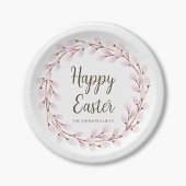 Cute Pink Pussy Willow Happy Pasen Papieren Bordje