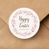 Cute Pink Pussy Willow Happy Pasen Ronde Sticker