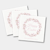 Cute Pink Pussy Willow Happy Pasen Servet