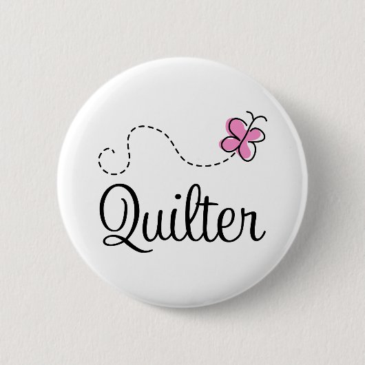 Cute Pink Quilter Gift Ronde Button 5,7 Cm (Voorkant)
