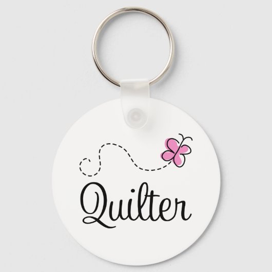Cute Pink Quilter Gift Sleutelhanger (Voorkant)