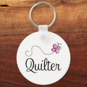 Cute Pink Quilter Gift Sleutelhanger (Voorkant)