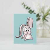Cute Pink Rabbit Cartoon Briefkaart (Staand voorkant)