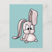 Cute Pink Rabbit Cartoon Briefkaart (Voorkant)