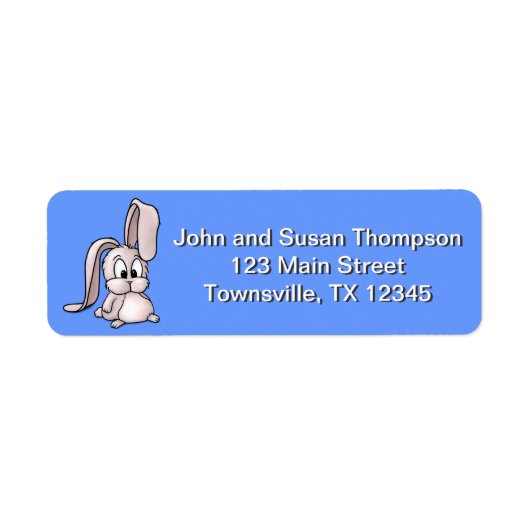 Cute Pink Rabbit Cartoon Etiket (Voorkant)