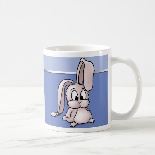 Cute Pink Rabbit Cartoon Koffiemok (Rechts)