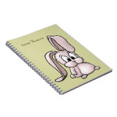 Cute Pink Rabbit Cartoon Notitieboek (Rechterzijde)