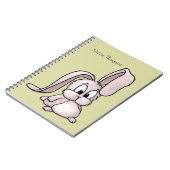 Cute Pink Rabbit Cartoon Notitieboek (Linkerzijde)