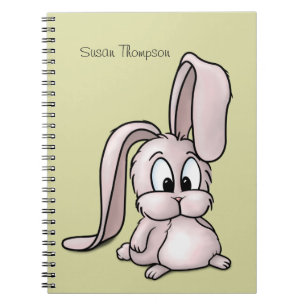 Cute Pink Rabbit Cartoon Notitieboek