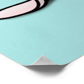 Cute Pink Rabbit Cartoon Poster (Hoek)