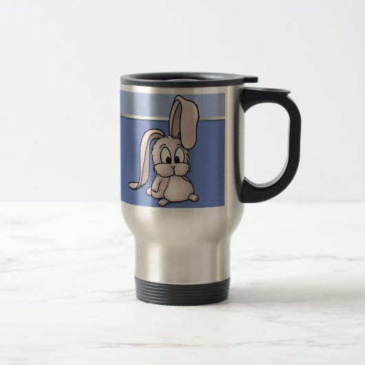 Cute Pink Rabbit Cartoon Reisbeker (Rechts)