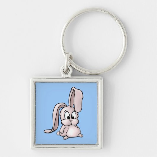 Cute Pink Rabbit Cartoon Sleutelhanger (Voorkant)