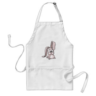 Cute Pink Rabbit Cartoon Standaard Schort