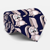 Cute Pink Rabbit Cartoon Stropdas (Opgerold)