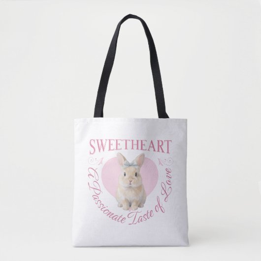 Cute Pink Rabbit Tote Bag (Voorkant)