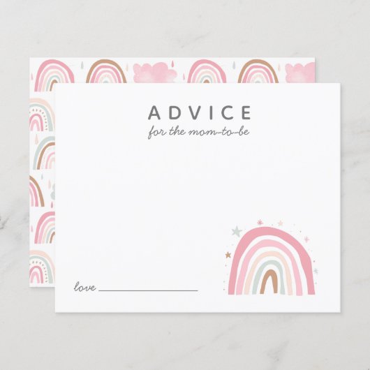 Cute Pink Rainbow Advice voor mammie Kaart (Voorkant / Achterkant)