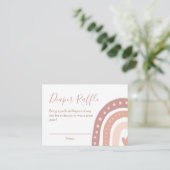 Cute Pink Rainbow Girl Baby shower Diaper Raffle Informatiekaartje (Staand voorkant)