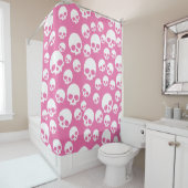 Cute Pink Random Skulls Pattern Showgordijn Douchegordijn (In situ)