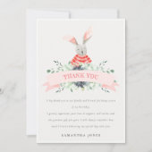 Cute Pink Red Bunny vult elke zondag Bedankkaart (Voorkant)