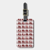 Cute Pink Red Elephants Pattern GEPERSONALISEERD Bagagelabel (Voorkant verticaal)