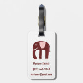 Cute Pink Red Elephants Pattern GEPERSONALISEERD Bagagelabel (Achterkant verticaal)