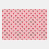 Cute Pink Red Heart Pattern Love Valentijnsdag Inpakpapier Vel (Voorkant 3)