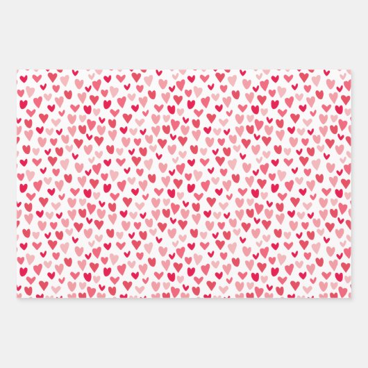 Cute Pink Red Heart Pattern Love Valentijnsdag Inpakpapier Vel (Voorkant 2)