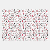 Cute Pink Red Heart Pattern Love Valentijnsdag Inpakpapier Vel (Voorkant)
