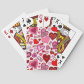 Cute Pink Red Hearts Blush Love Pattern Pokerkaarten (Achterkant)