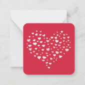 Cute Pink Red Hearts Happy Valentine's day Notitiekaartje (Achterkant)