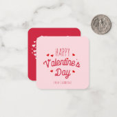 Cute Pink Red Hearts Happy Valentine's day Notitiekaartje (Voorkant / Achterkant in situ)