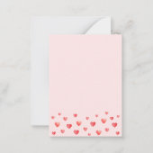Cute Pink Red Hearts Valentijnsdag Notitiekaartje (Achterkant)